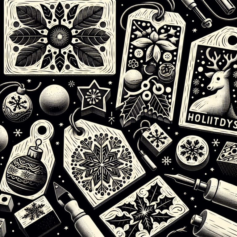 DIY Linocut Gift Tags for Holidays