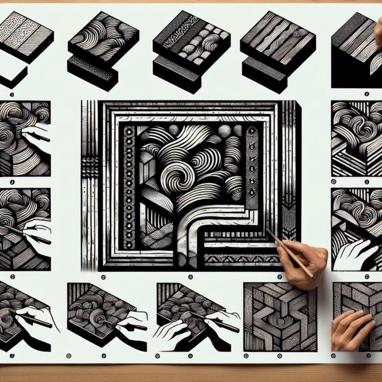Step-by-Step Abstract Pattern Linocut
