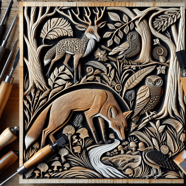 Carving Animals and Nature Motifs in Linoleum