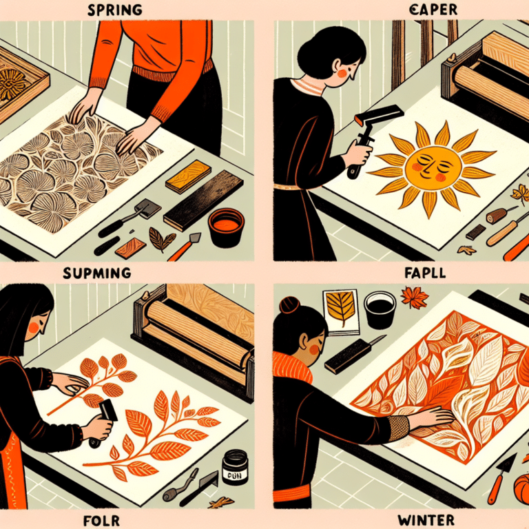 Step-by-Step Seasonal Linocut Projects