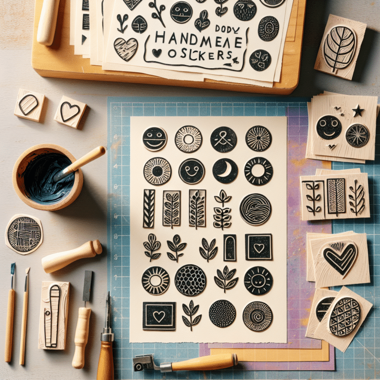 DIY Handmade Linocut Stickers