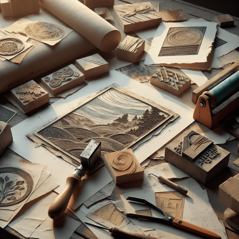 Linocut Print Projects Using Scrap Paper