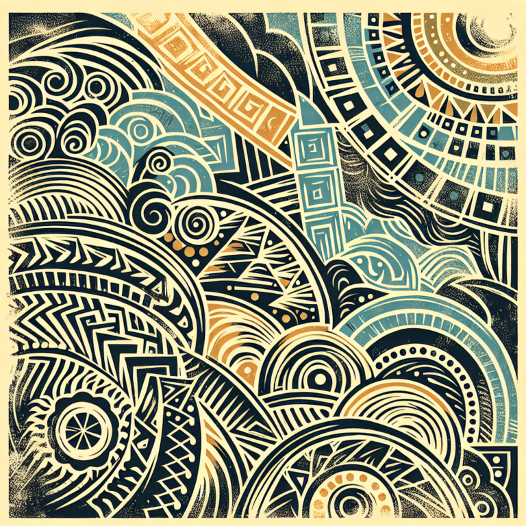 Step-by-Step Abstract Pattern Linocut