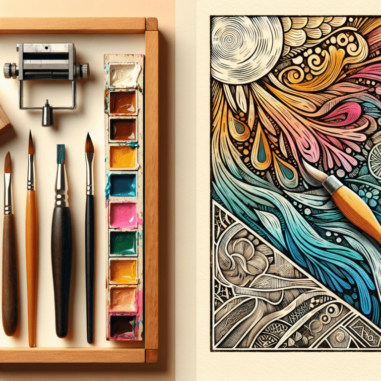 How to Combine Linocut with Watercolor Effects.