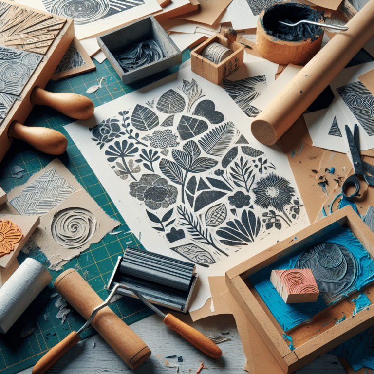 Linocut Print Projects Using Scrap Paper